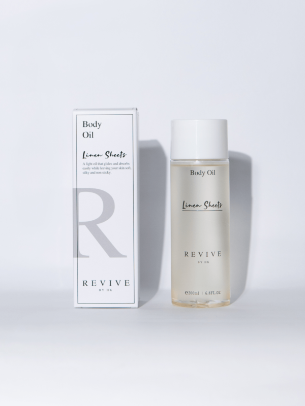 Linen sheets body oil revivecare